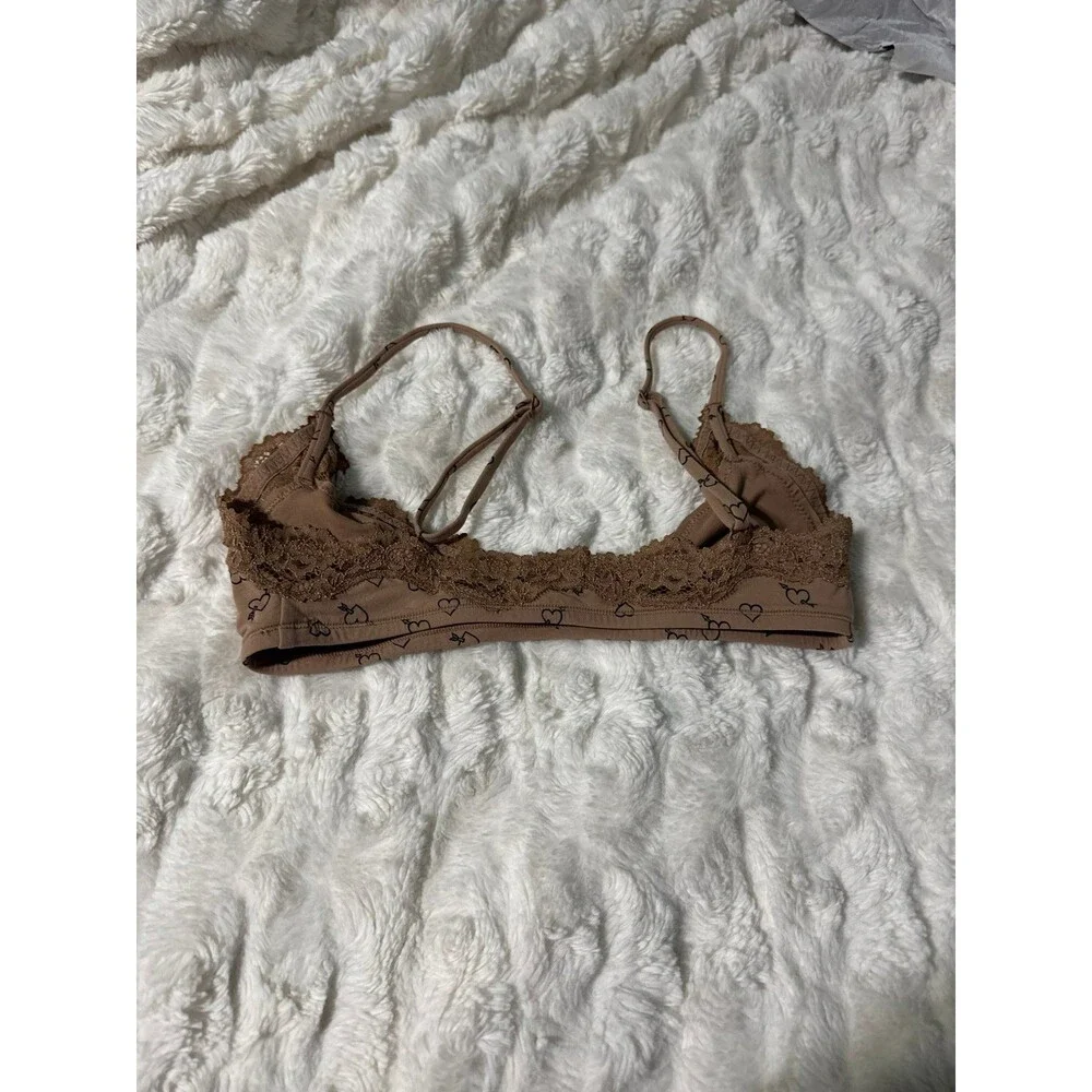 Skims Fits Everybody Lace Scoop Bralette Onyx And Hearts - Picture 4 of 4